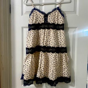 Express- NWT- cream and black polka dot cami dress